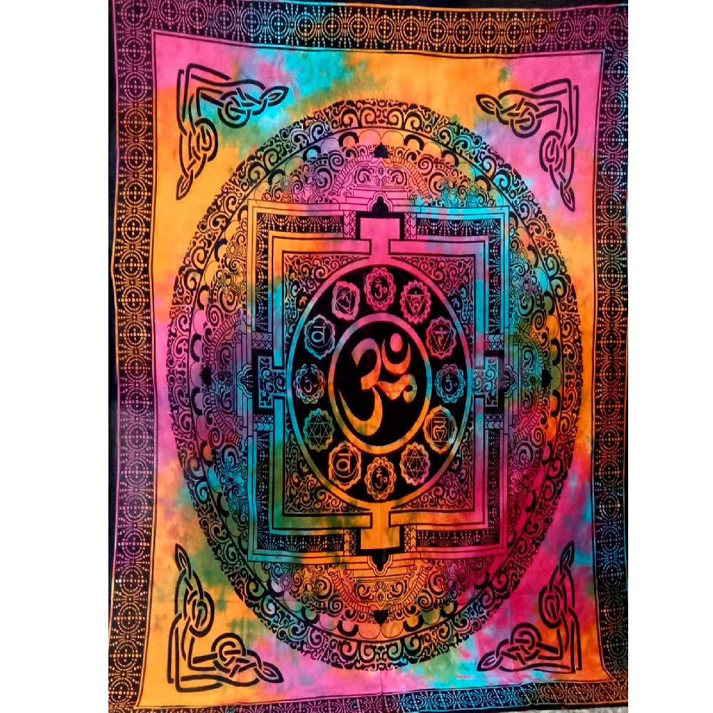Kunst Und Magie Aum Tagesdecke Wandbehang Deko Tuch OM Yantra Mandala Yoga Goa Hippie ca. 200x135cm Nur noch ein Tag übrig