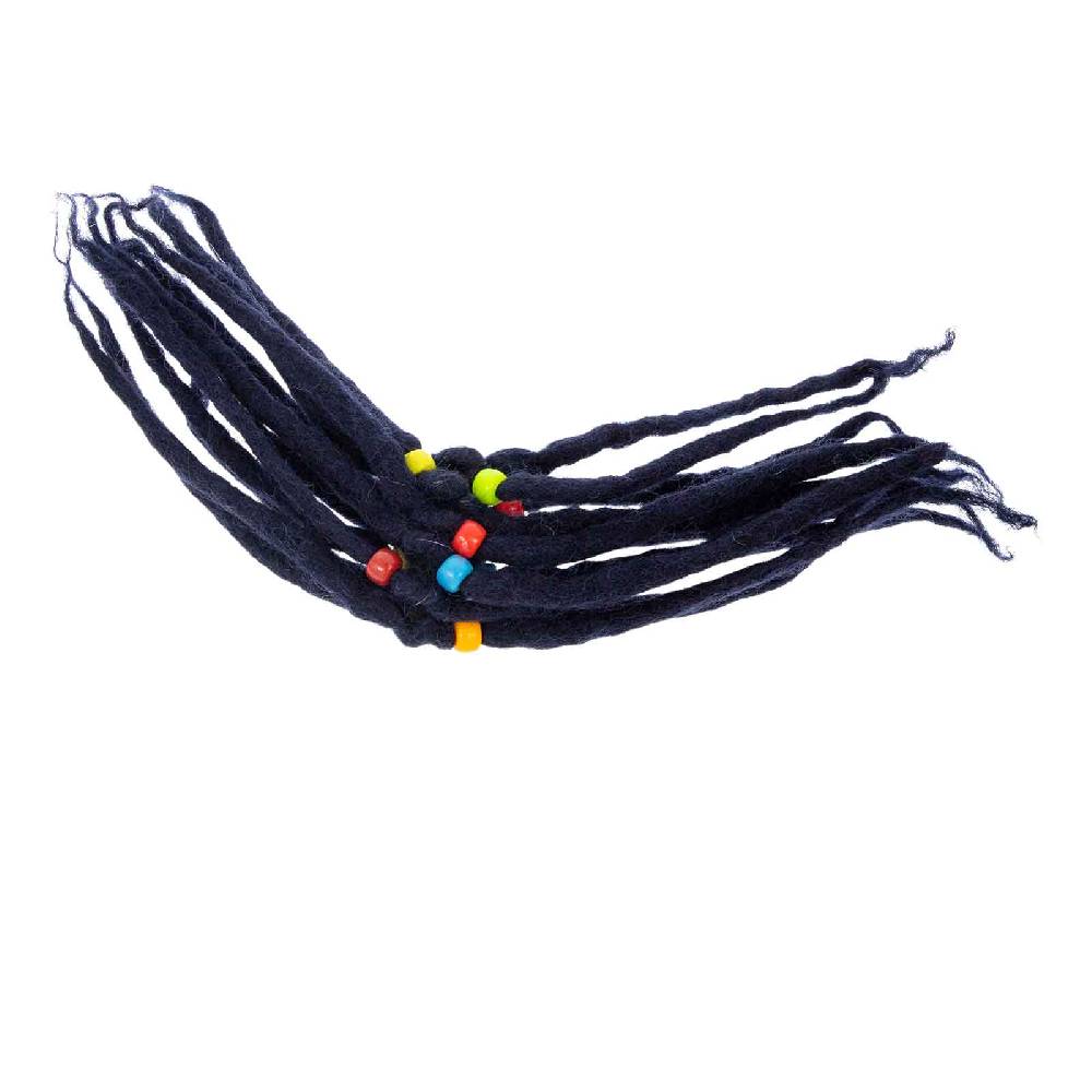 Kunst Und Magie KUNST UND MAGIE Filz Haargummi Dreads Haarschmuck Rasta scrounchi Blauschwarz Speichern exportieren
