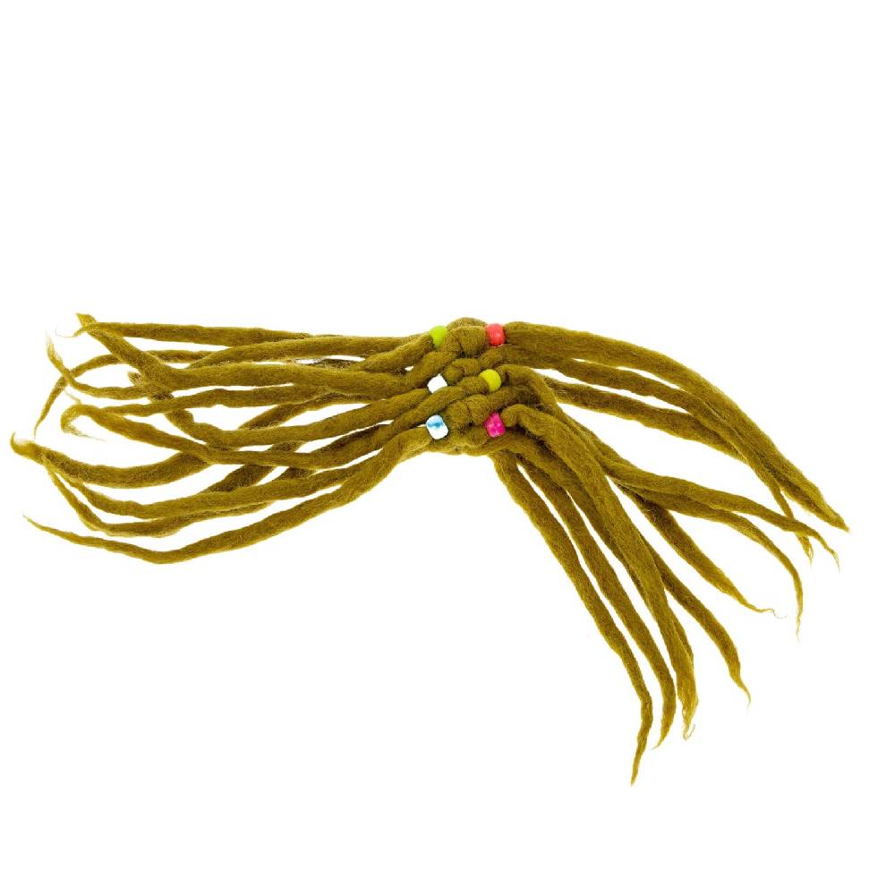 Kunst Und Magie KUNST UND MAGIE Filz Haargummi Dreads Haarschmuck Rasta scrounchi Xl Beige Im Verkauf