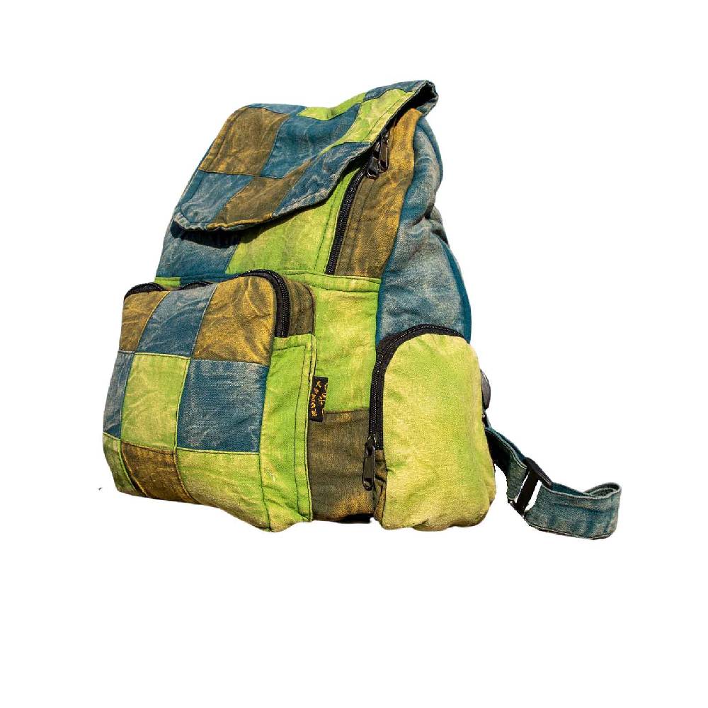 Kunst Und Magie Kunst und Magie Bunter Hippie Rucksack "No Waist" Stonewashed Nepal Fair zollfrei