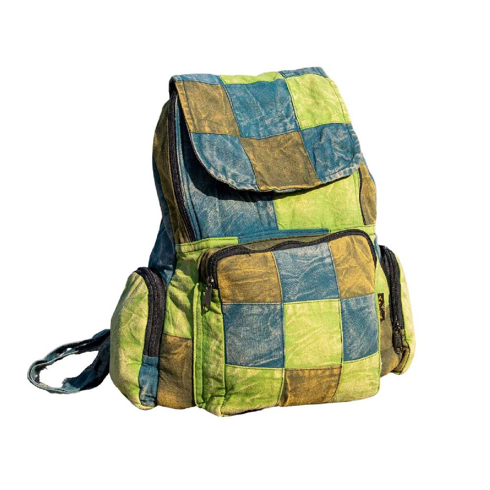 Kunst Und Magie Kunst und Magie Bunter Hippie Rucksack "No Waist" Stonewashed Nepal Fair zollfrei