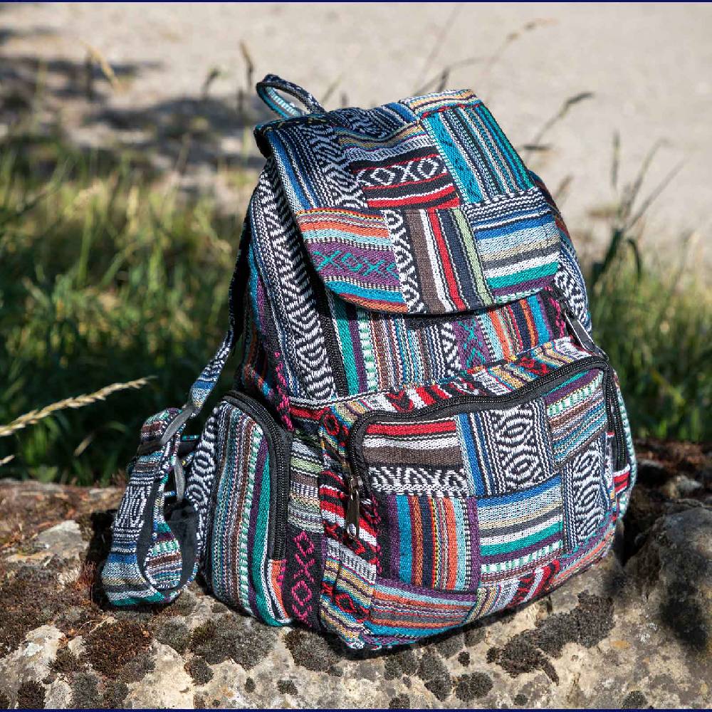 Kunst Und Magie Kunst und Magie Bunter Hippie Rucksack Tagesrucksack Daypack Nepal Fair Nachhaltig 50% Rabatt für begrenzte Zeit