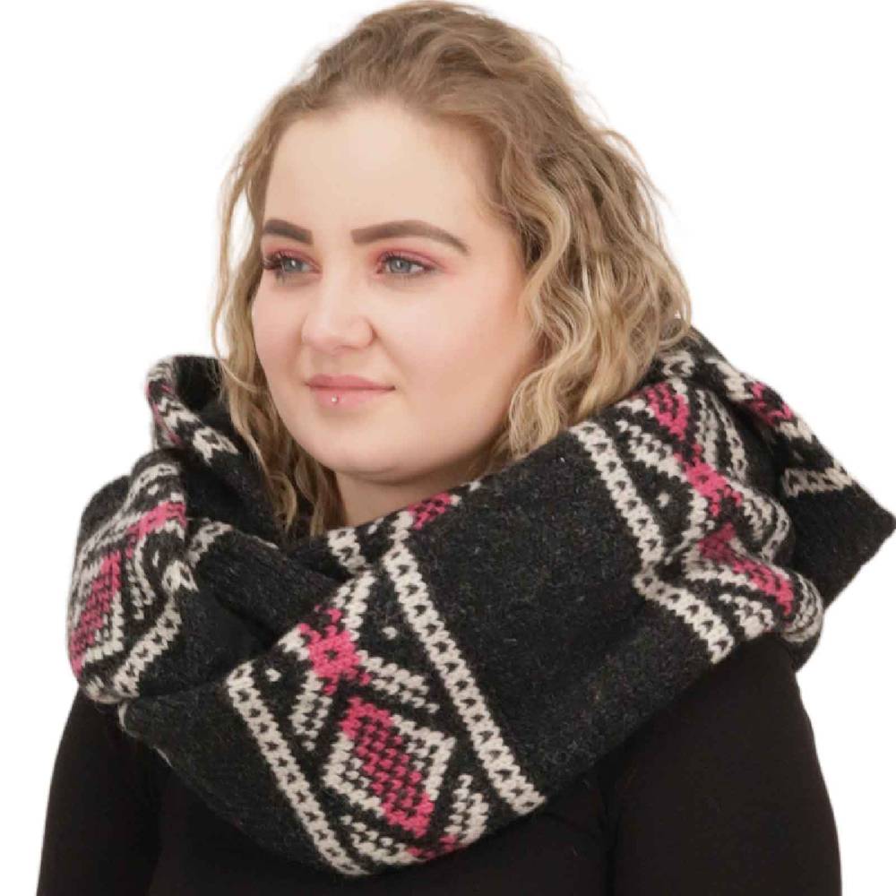 Kunst Und Magie Damen Kapuzenschal Loop Schal Hoodie Schalmütze Poncho aus Wolle gestrickt Angebote