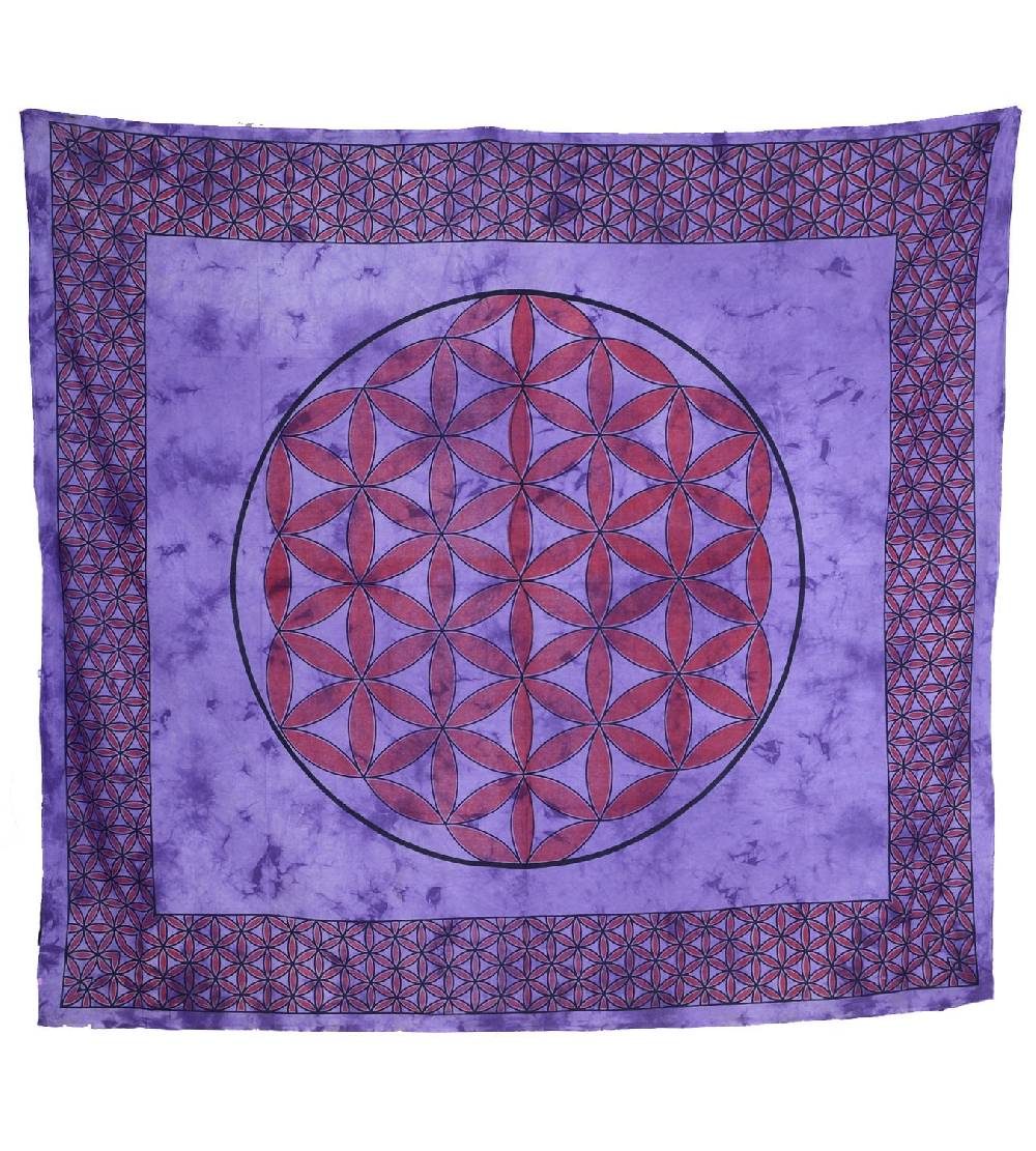 Kunst Und Magie Tagesdecke Wandbehang Blume des Lebens Mandala Tuch Indien ca. 230 x 210 cm von Kunst und Magie Hotsell
