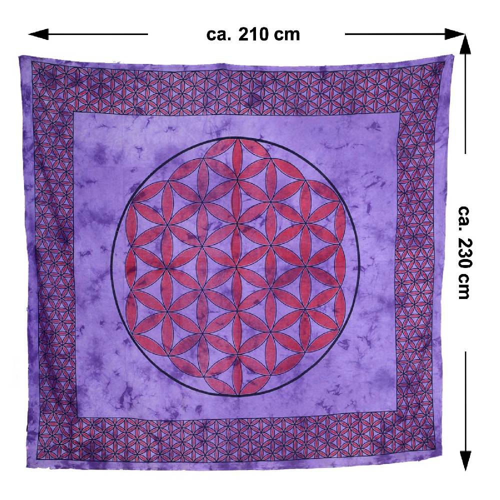 Kunst Und Magie Tagesdecke Wandbehang Blume des Lebens Mandala Tuch Indien ca. 230 x 210 cm von Kunst und Magie Hotsell