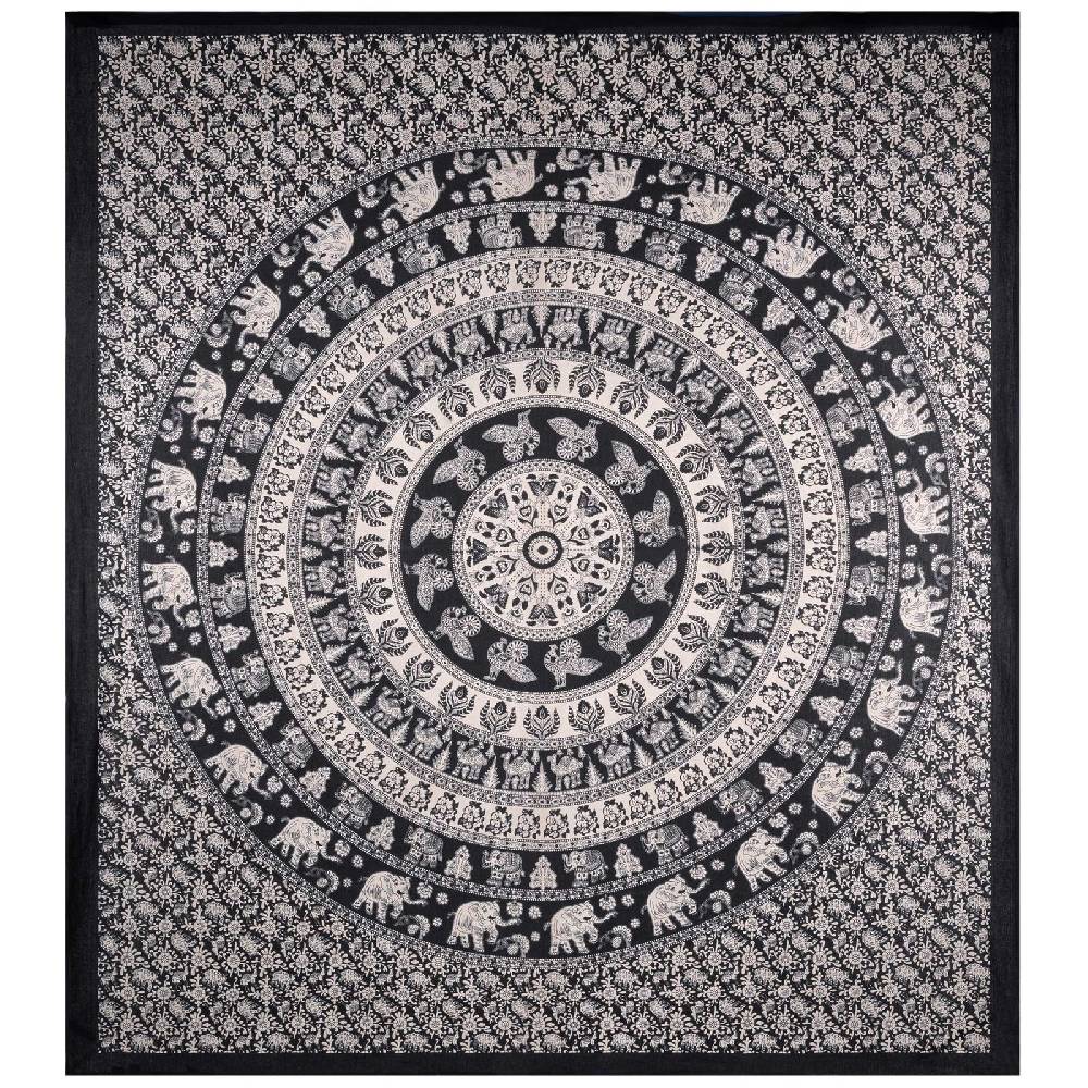 Kunst Und Magie Kunst und Magie Tagesdecke Wandbehang Deko Tuch Elefant Mandala ca. 210 x 235 cm Schlussverkauf