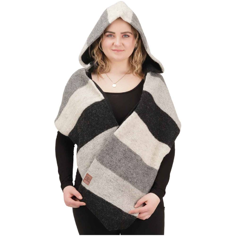 Kunst Und Magie Damen Kapuzenschal Loop Schal Hoodie Schalmütze Poncho aus Wolle gestrickt Exklusive Angebote