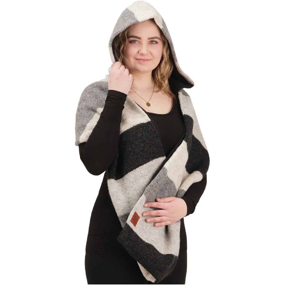 Kunst Und Magie Damen Kapuzenschal Loop Schal Hoodie Schalmütze Poncho aus Wolle gestrickt Exklusive Angebote