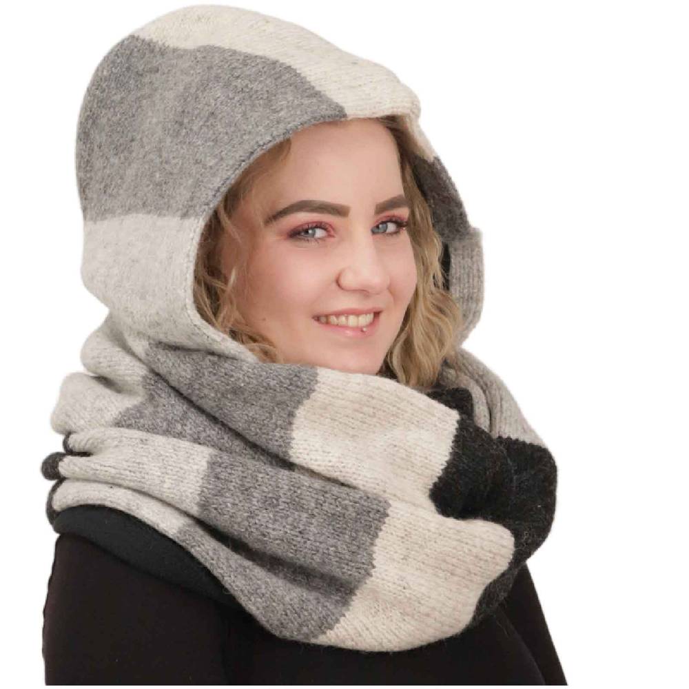 Kunst Und Magie Damen Kapuzenschal Loop Schal Hoodie Schalmütze Poncho aus Wolle gestrickt Exklusive Angebote