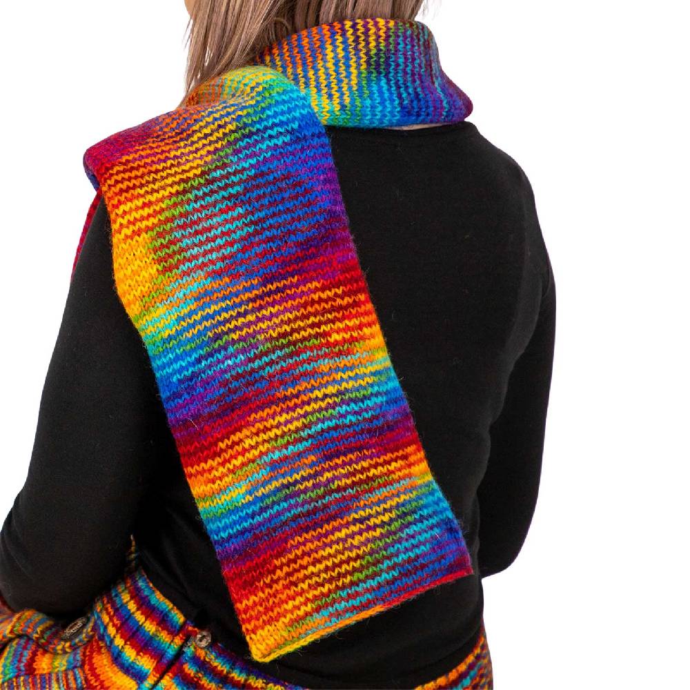 Kunst Und Magie Wollschal Damenschal Strick Schal Wolle Boho Regenbogen Hippie Psy Goa Fair Räumungsverkauf