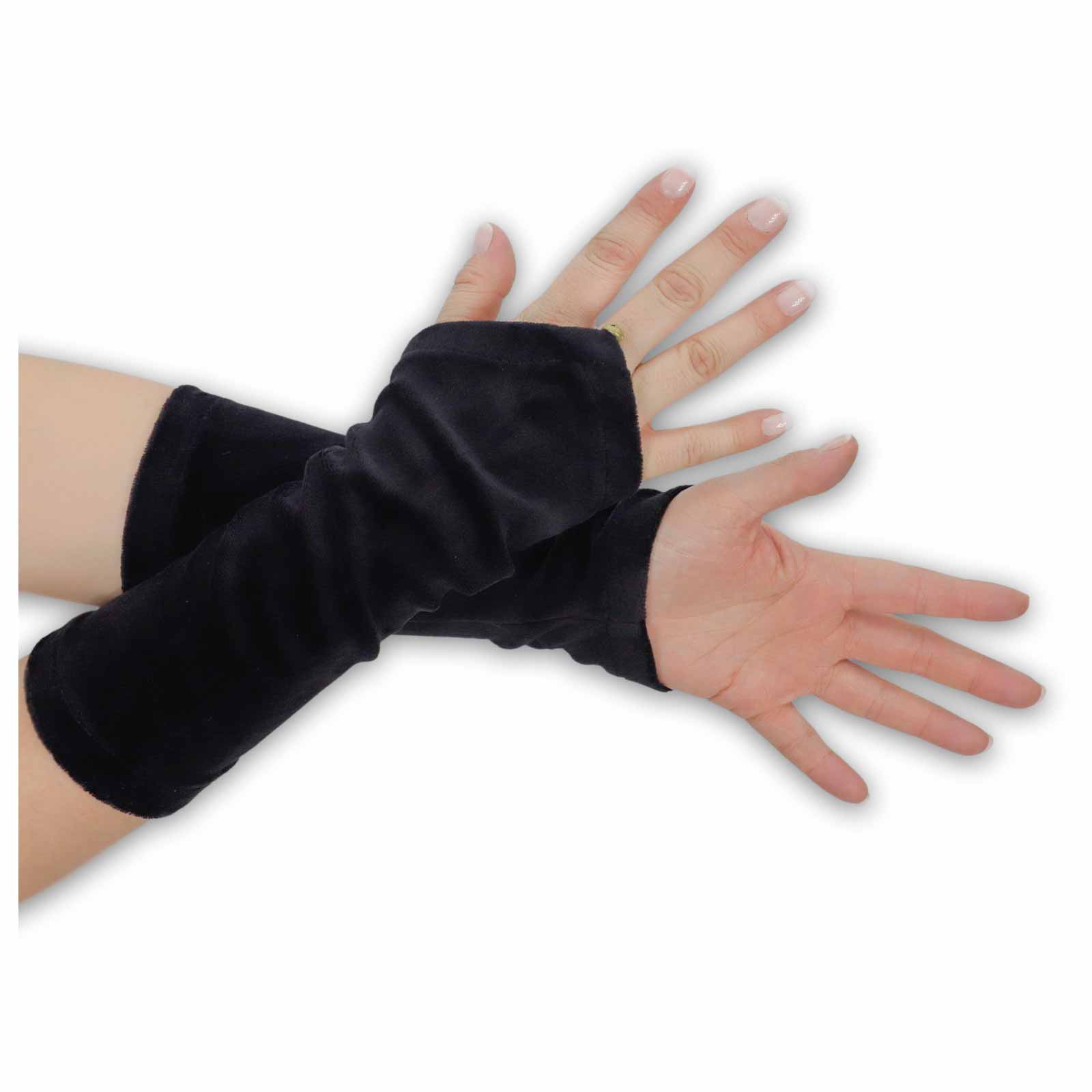 Kunst Und Magie Damen Samt Armstulpen Stulpen Handwärmer Handschuhe mit Glöckchen Boho