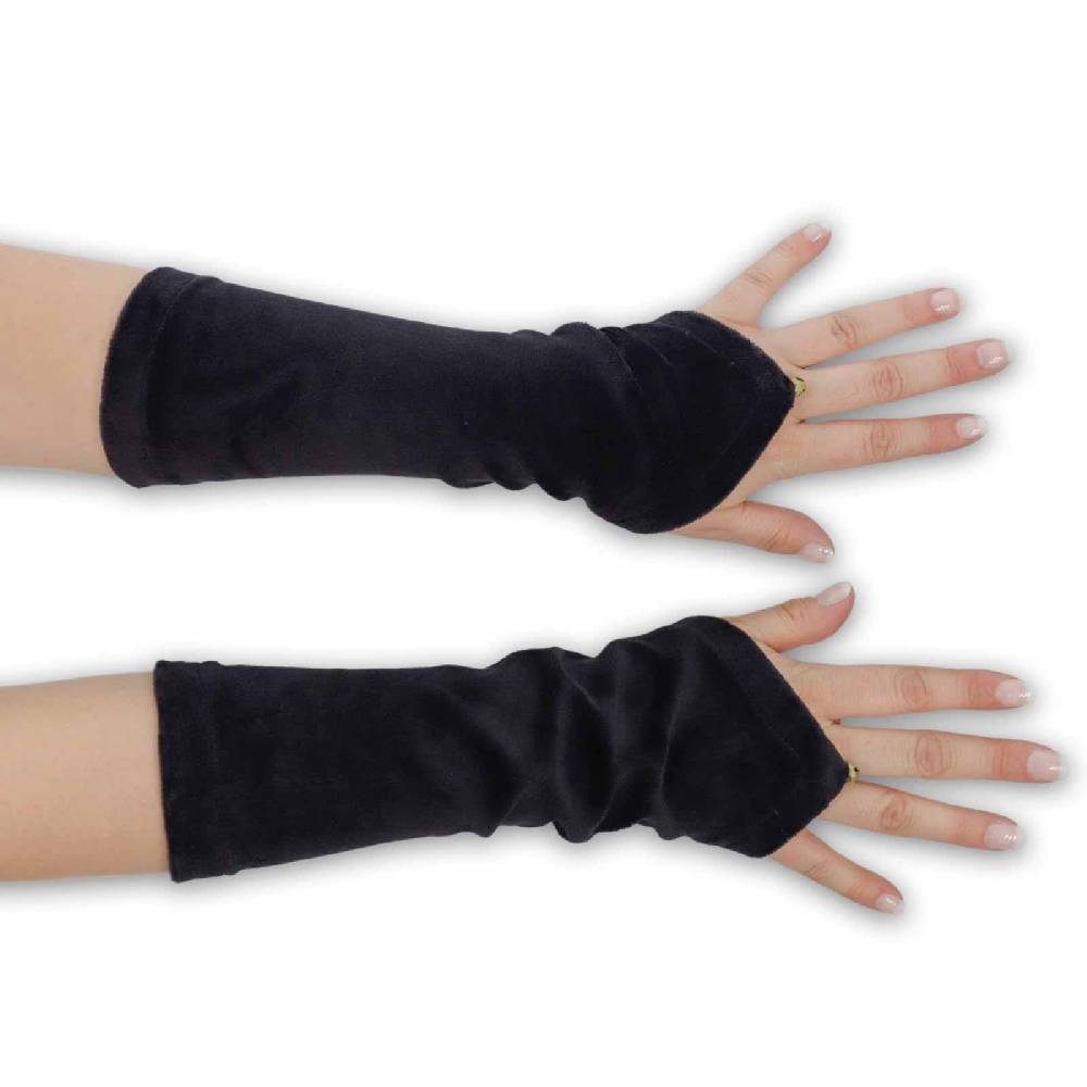 Kunst Und Magie Damen Samt Armstulpen Stulpen Handwärmer Handschuhe mit Glöckchen Boho Tiefpreis
