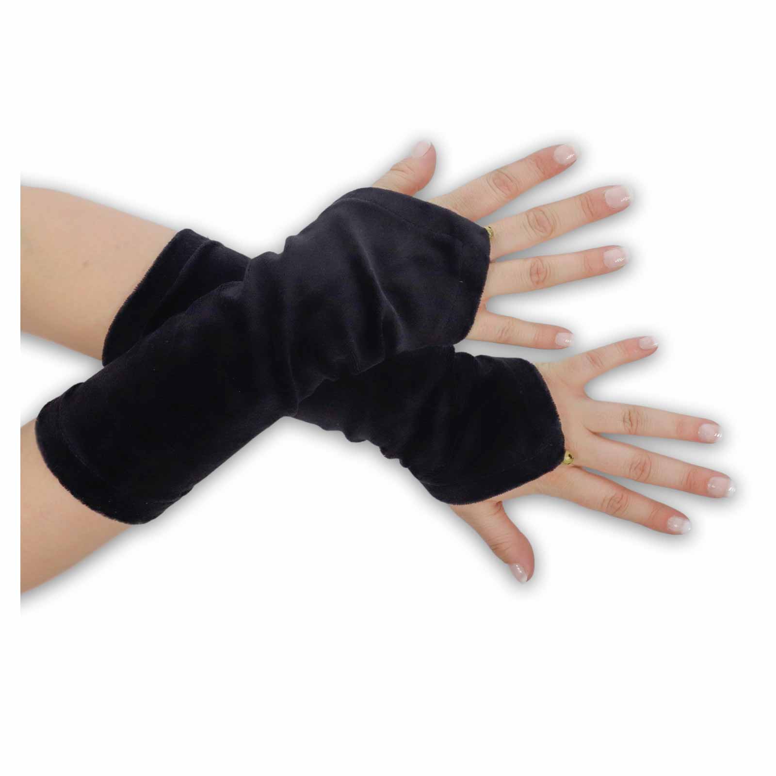 Kunst Und Magie Damen Samt Armstulpen Stulpen Handwärmer Handschuhe mit Glöckchen Boho Tiefpreis
