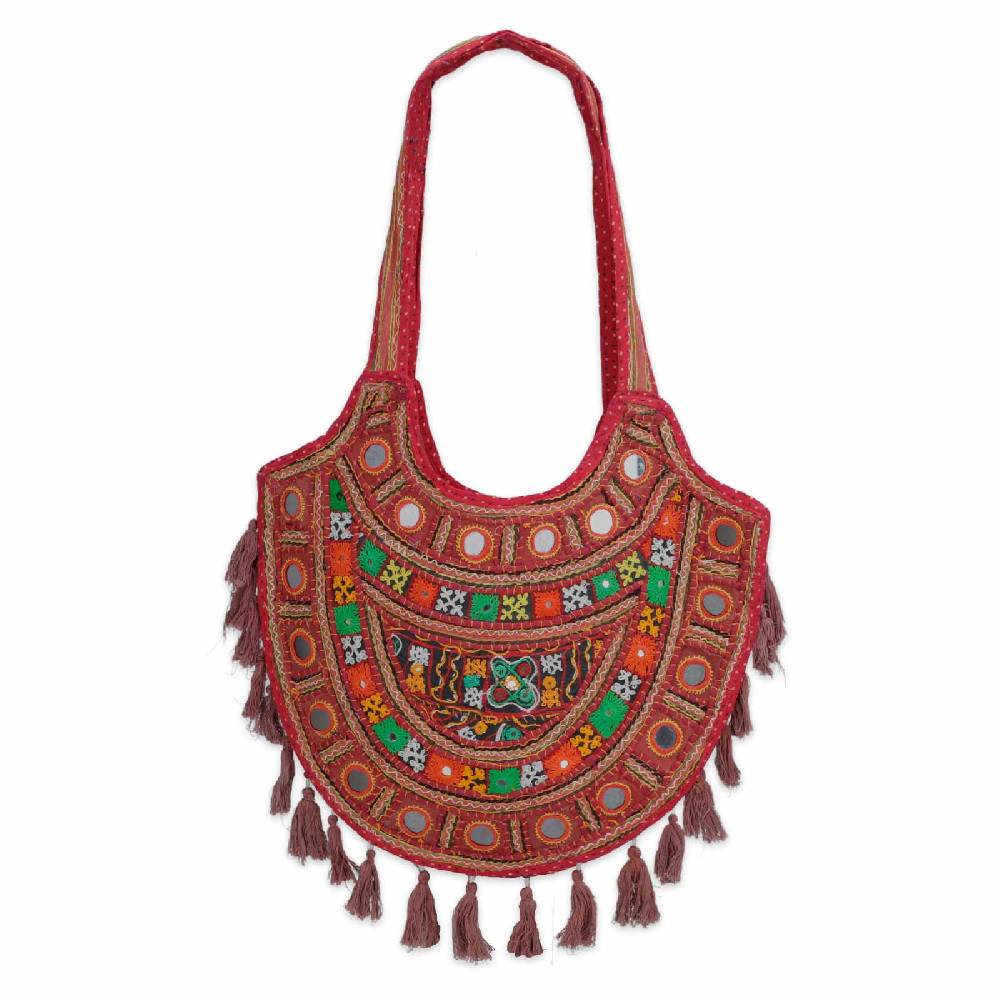 Kunst Und Magie Bunte Traditionell Bestickte Schultertasche Einkaufstasche BOHO Umhängetasche Nachhaltig No Waist UNIKAT! Kostenlose Rückgabe