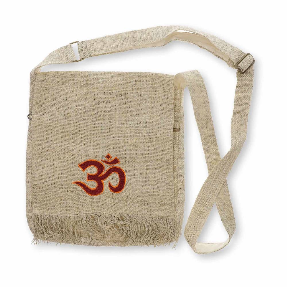 Kunst Und Magie Hanf Schultertasche Umhängetasche Tasche OM Nachhaltig Fair Begrenzte Freigabe