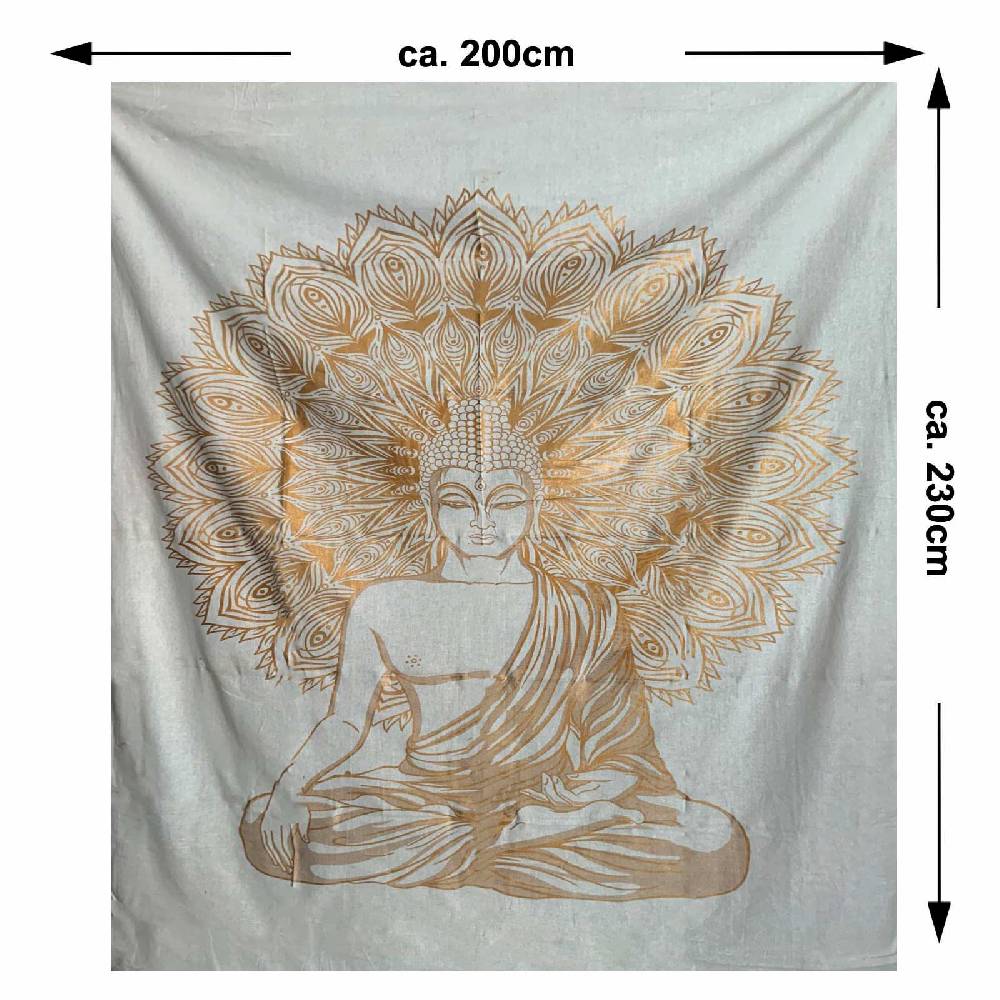 Kunst Und Magie Kunst und Magie Tagesdecke Wandbehang Deko Tuch Buddha Meditation Gold ca. 200 x 230cm JETZT KAUFEN