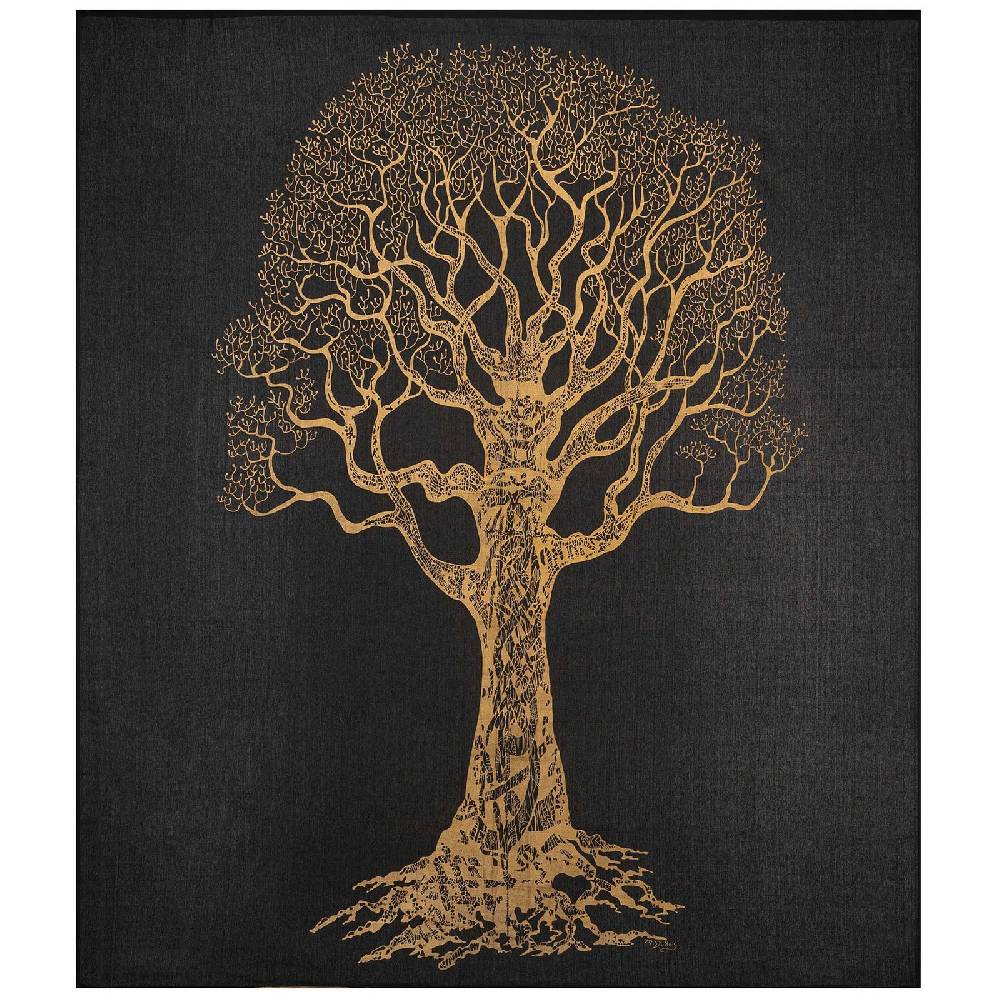 Kunst Und Magie Kunst und Magie Tagesdecke Wandbehang Deko Tuch Goldener Baum ca. 200 x 230cm XL Bis zu 65% Rabatt