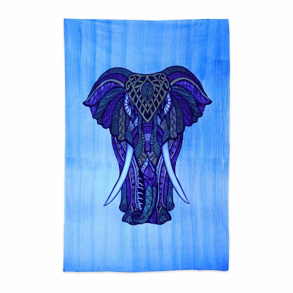 Kunst Und Magie Kunst und Magie XL Tagesdecke Wandbehang Deko Elefant Meditation UV Aktiv ca. 200 x 230 cm Nur für heute