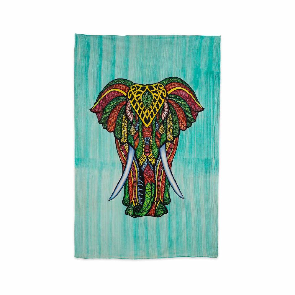 Kunst Und Magie Kunst und Magie XL Tagesdecke Wandbehang Deko Elefant Meditation UV Aktiv ca. 200 x 230 cm Nur für heute