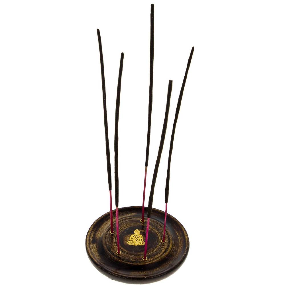 Kunst Und Magie Buddha Halter für Räucherstäbchen Kegel Räucherstäbchenhalter aus Holz Rund 10cm Sonderangebot der Fabrik