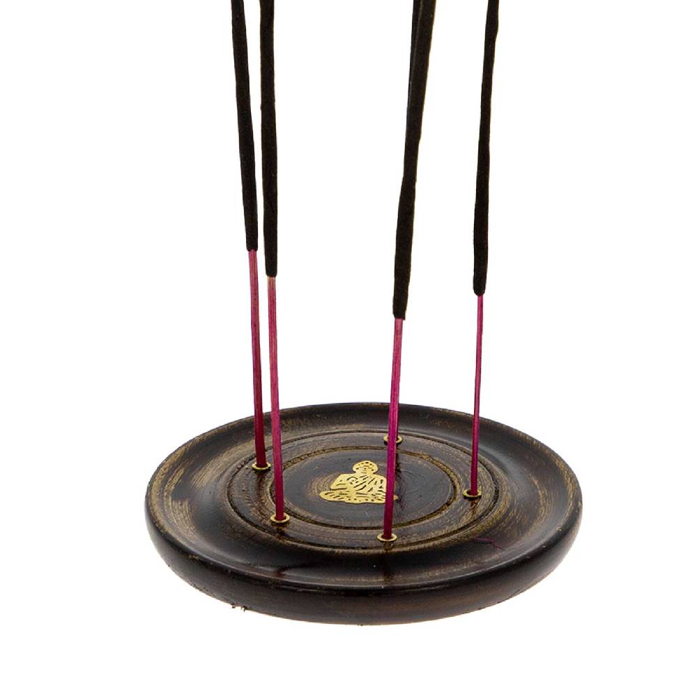 Kunst Und Magie Buddha Halter für Räucherstäbchen Kegel Räucherstäbchenhalter aus Holz Rund 10cm Sonderangebot der Fabrik