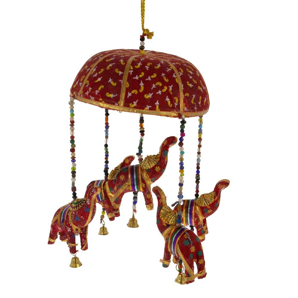 Kunst Und Magie Windspiel Indisches Elefanten Mobile mit Glocke Dekoration Bis zu 55% Rabatt