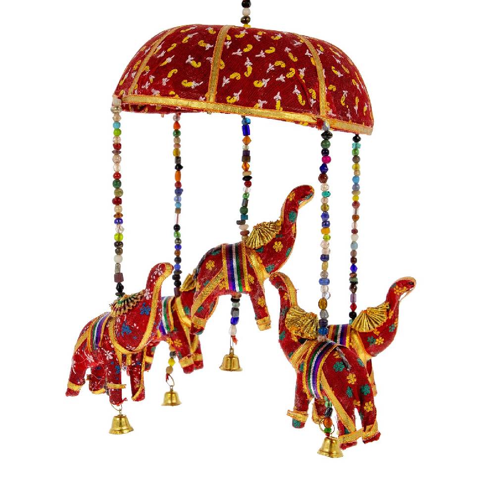 Kunst Und Magie Windspiel Indisches Elefanten Mobile mit Glocke Dekoration Bis zu 55% Rabatt
