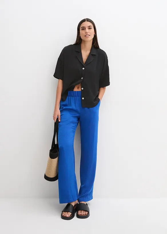 bonprix Hose mit Struktur-Effekt und Bequembund, lang Online Shopping