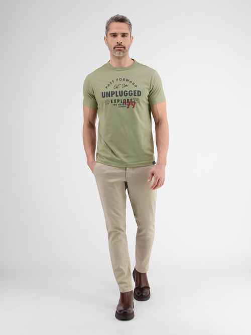 Lerros Unifarbenes T-Shirt mit Print Begrenzte Freigabe
