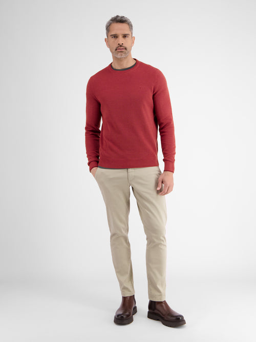 Lerros Leichter Strickpullover mit schmaler Rippstuktur Nur noch ein Tag übrig