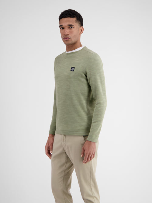 Lerros Herren Langarmshirt in Strukturqualität Im Verkauf
