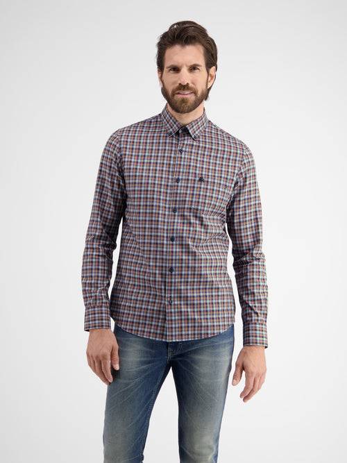 Lerros Kariertes Herrenhemd mit Button-down-Kragen Online Shopping