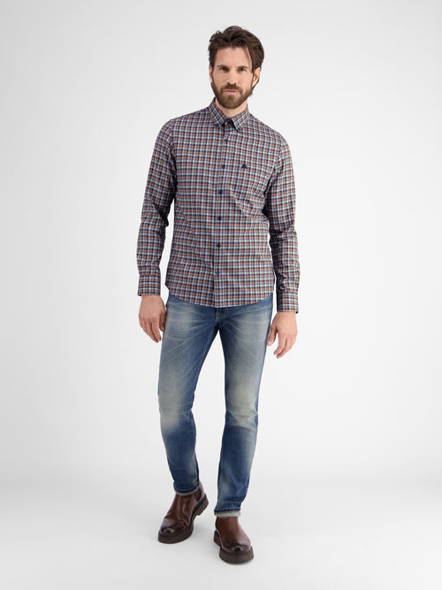 Lerros Kariertes Herrenhemd mit Button-down-Kragen Online Shopping