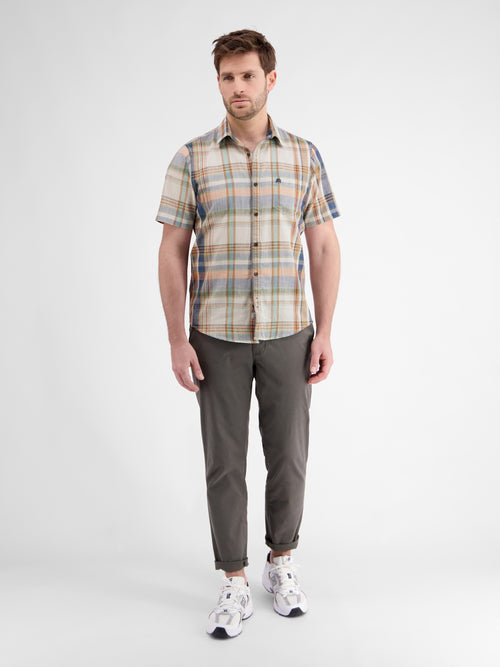 Lerros Karohemd für Herren in sommerlichem Baumwoll-Leinen-Mix Fabrik Onlineshop