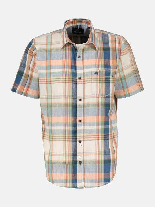 Lerros Karohemd für Herren in sommerlichem Baumwoll-Leinen-Mix Fabrik Onlineshop