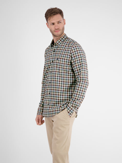 Lerros Langarmhemd , kariert, verdeckter Button-down-Kragen Online Shopping