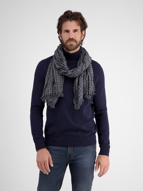 Lerros Schal mit kleinem Karomuster in Knitteroptik Bis zu 55% Rabatt