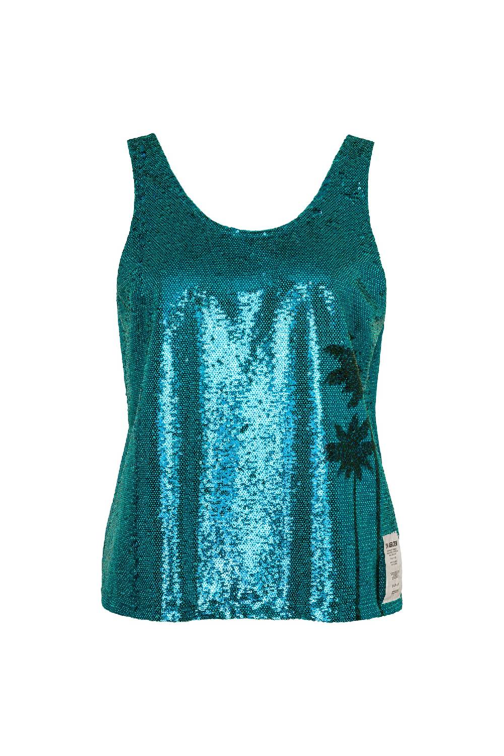 Liv Bergen Top Palms in turquoise Im Verkauf