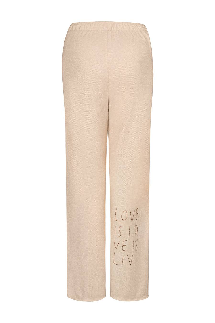Liv Bergen Hose Knit in creme Fabrikpreis