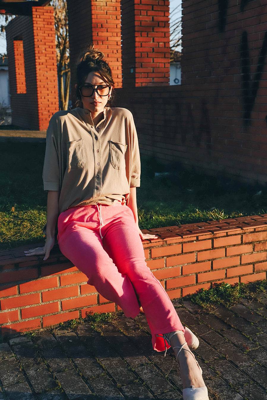 Liv Bergen Hose Frottee in pink lemonade 50% Rabatt mit kostenlosem Versand