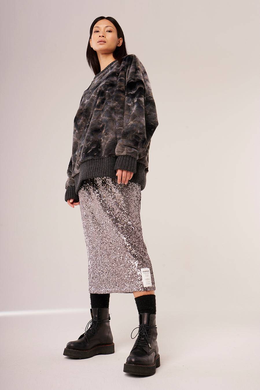 Liv Bergen Sweater Soft in grey batik Cyber Monday