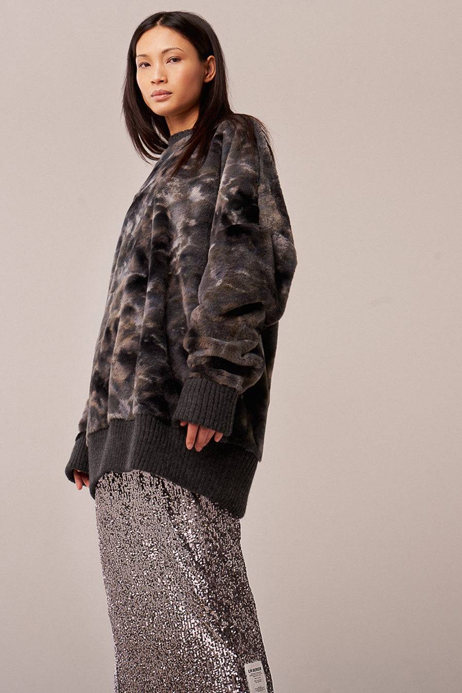 Liv Bergen Sweater Soft in grey batik Cyber Monday