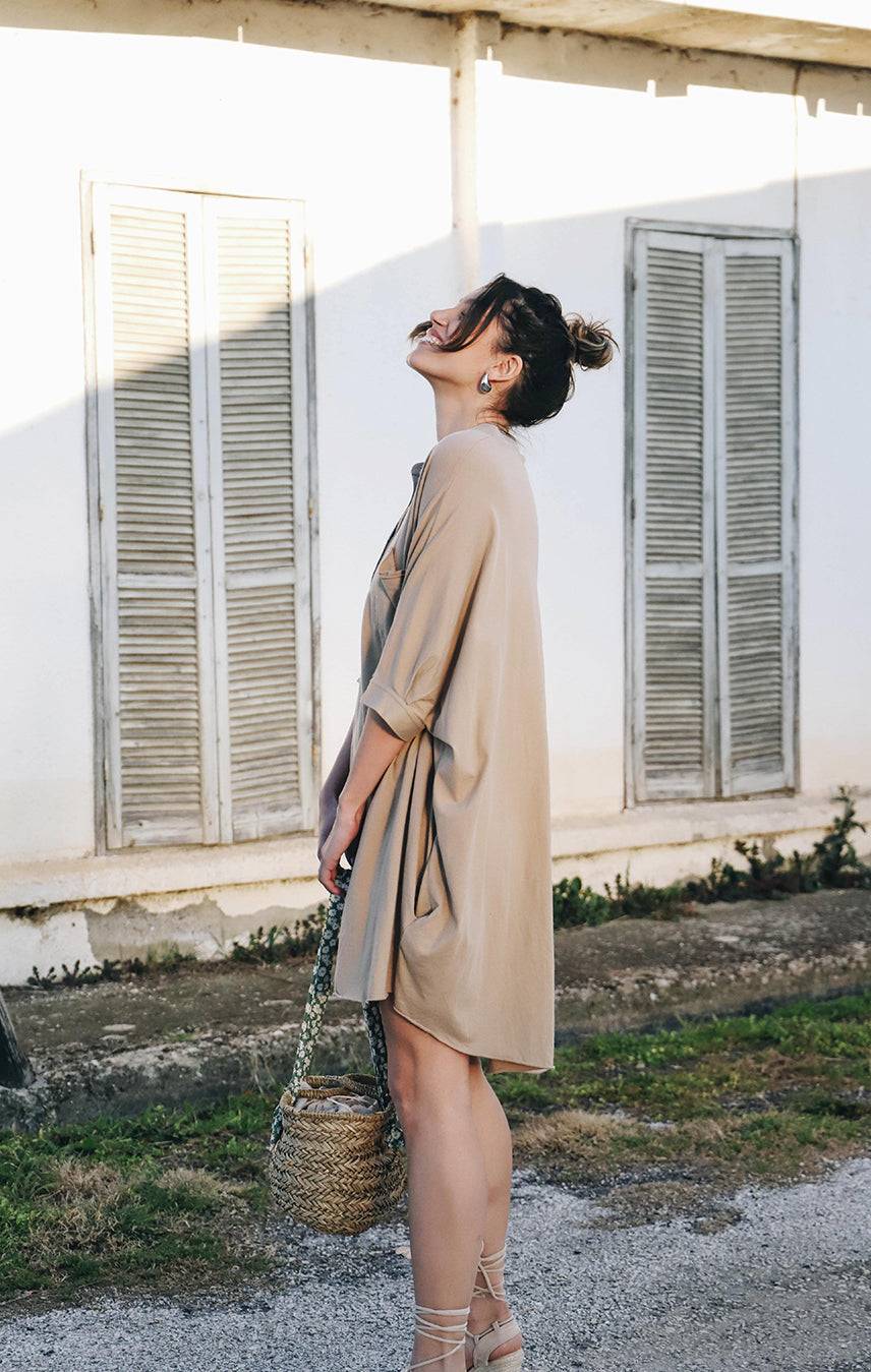 Liv Bergen Kleid oversized in safari Blitzverkäufe