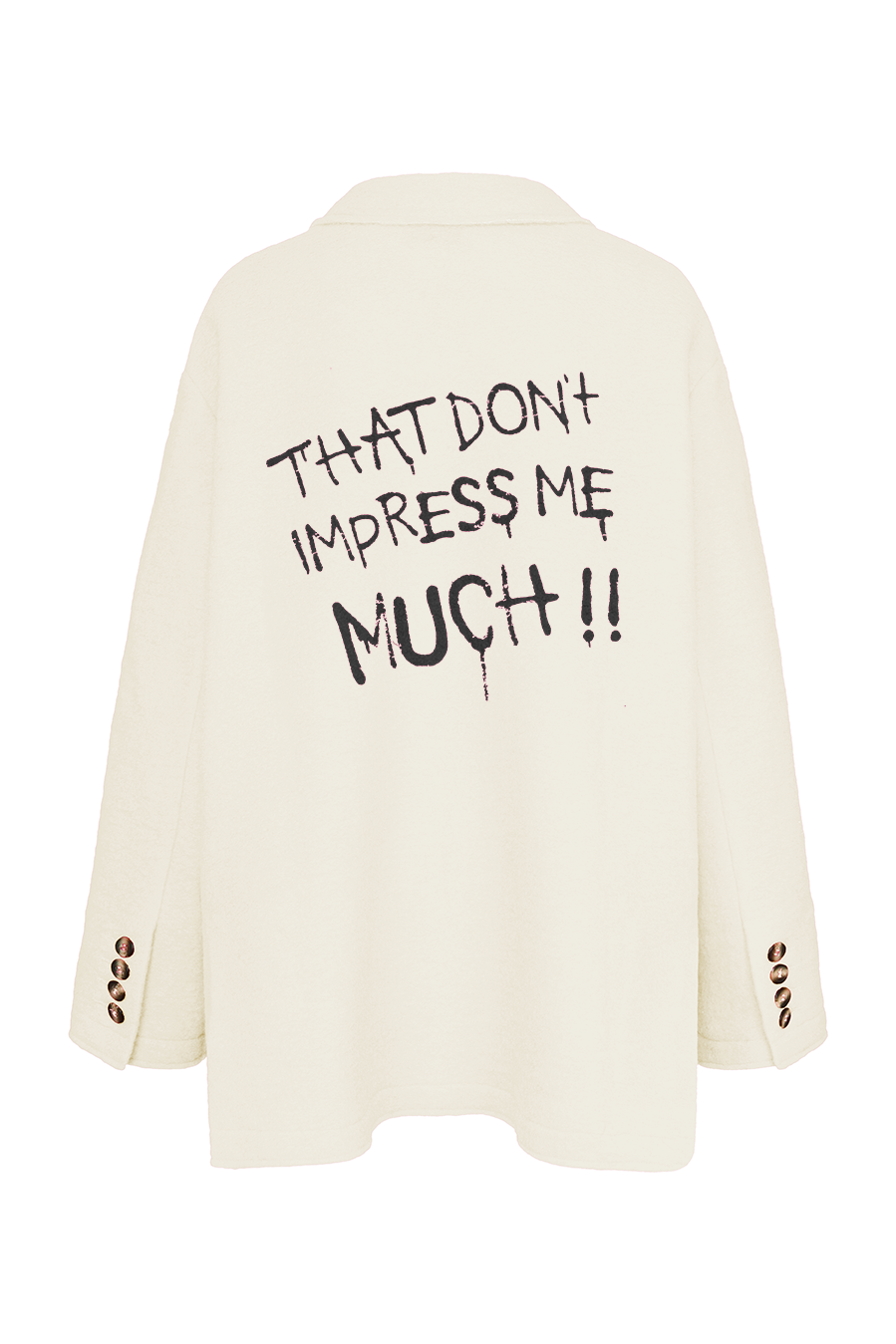 Liv Bergen Oversized Jacke "THAT DON'T IMPRESS ME MUCH" in creme Top Angebot