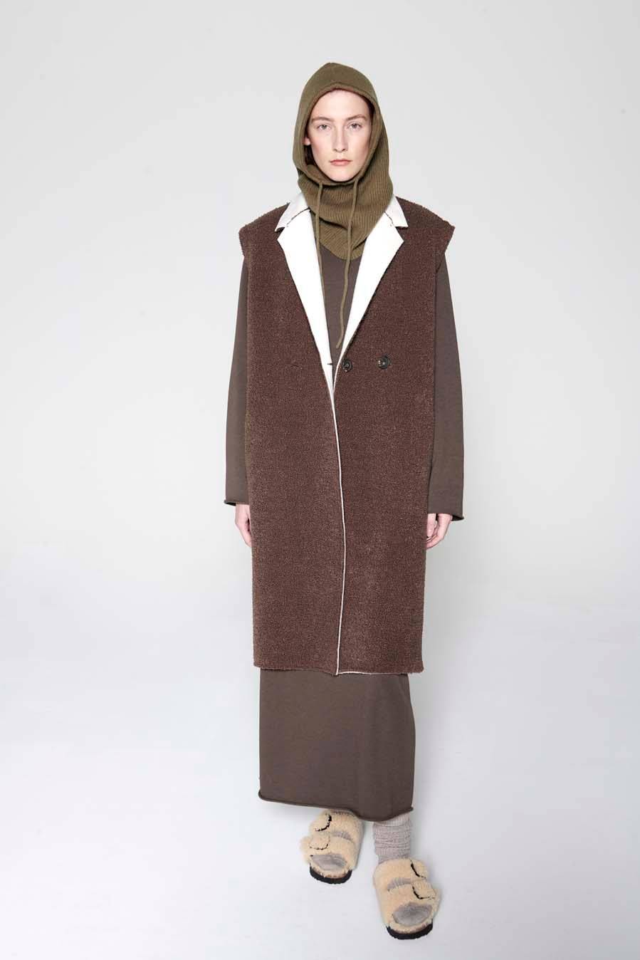 Liv Bergen Weste Teddy in stone grey Tiefpreis