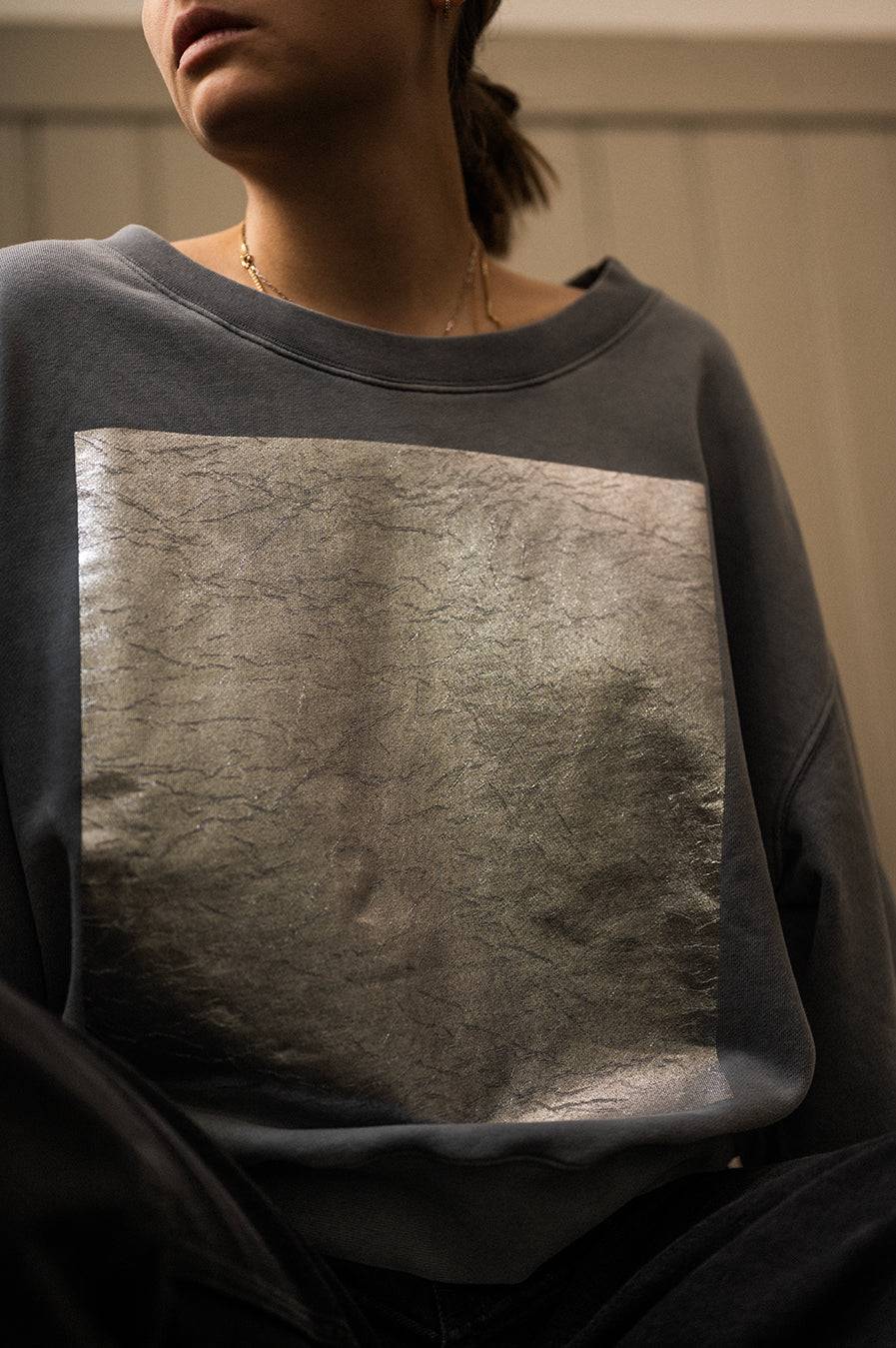 Liv Bergen Sweater square "100% Organic Cotton" in stormy Black Friday