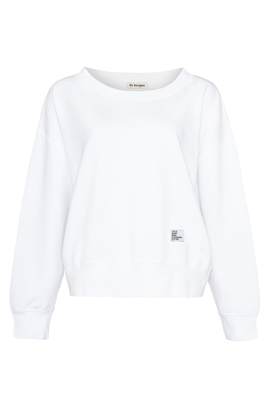 Liv Bergen Sweater "100% Organic Cotton" in optic white Weihnachtsangebot