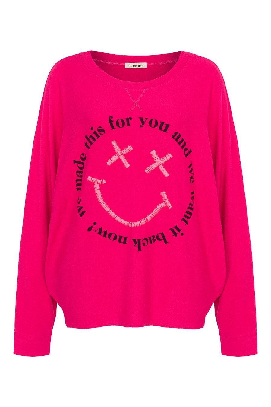 Liv Bergen Sweater Smiley in pink peacock Super Sparpreis