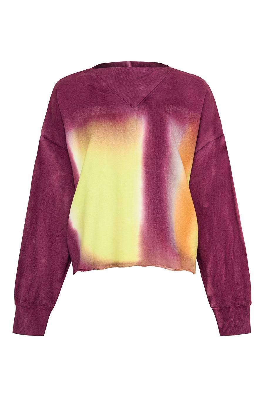 Liv Bergen Sweater handpainted in aubergine Letzte 2 Tage