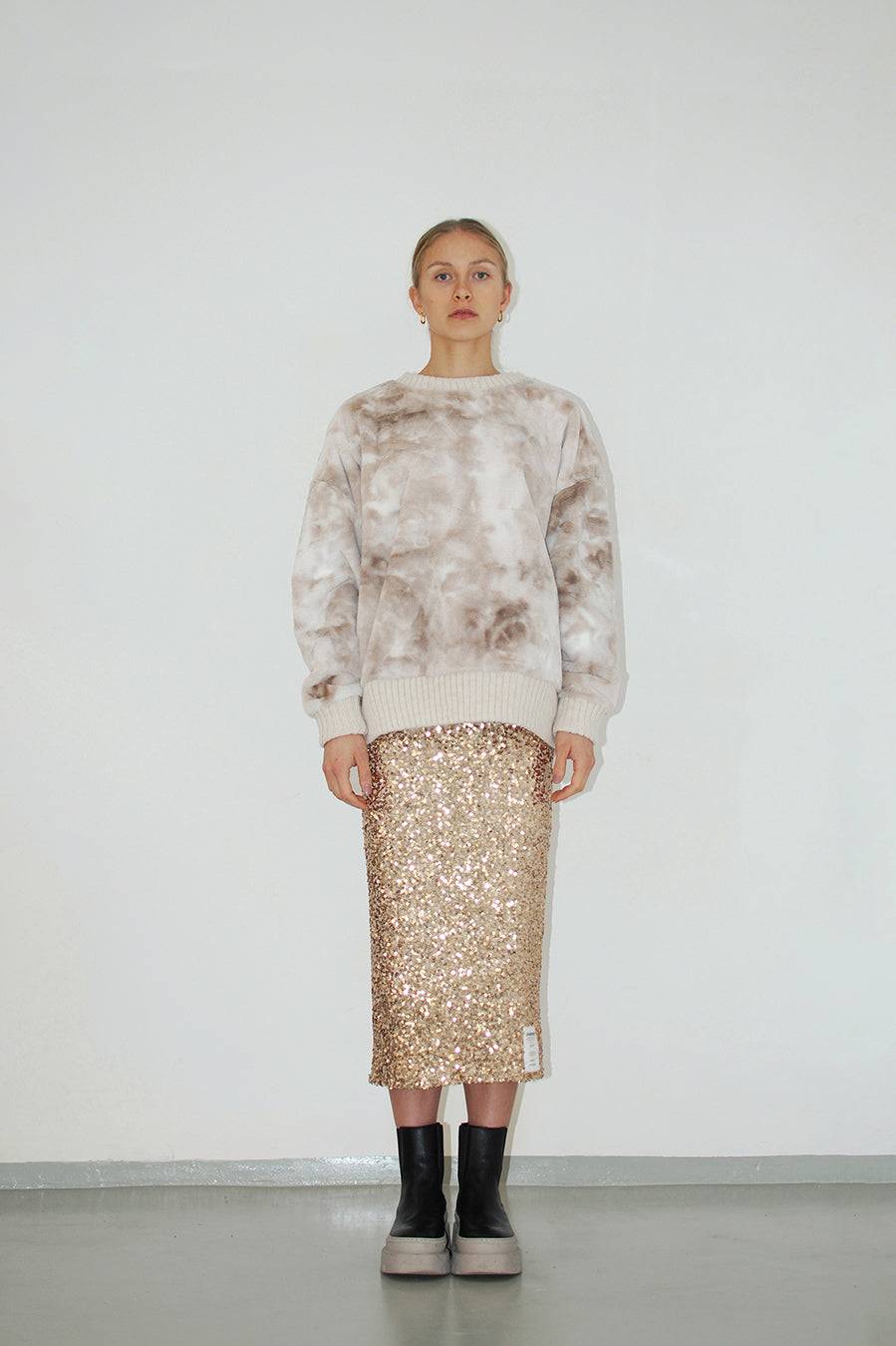 Liv Bergen Sweater Soft in beige batik Bestseller